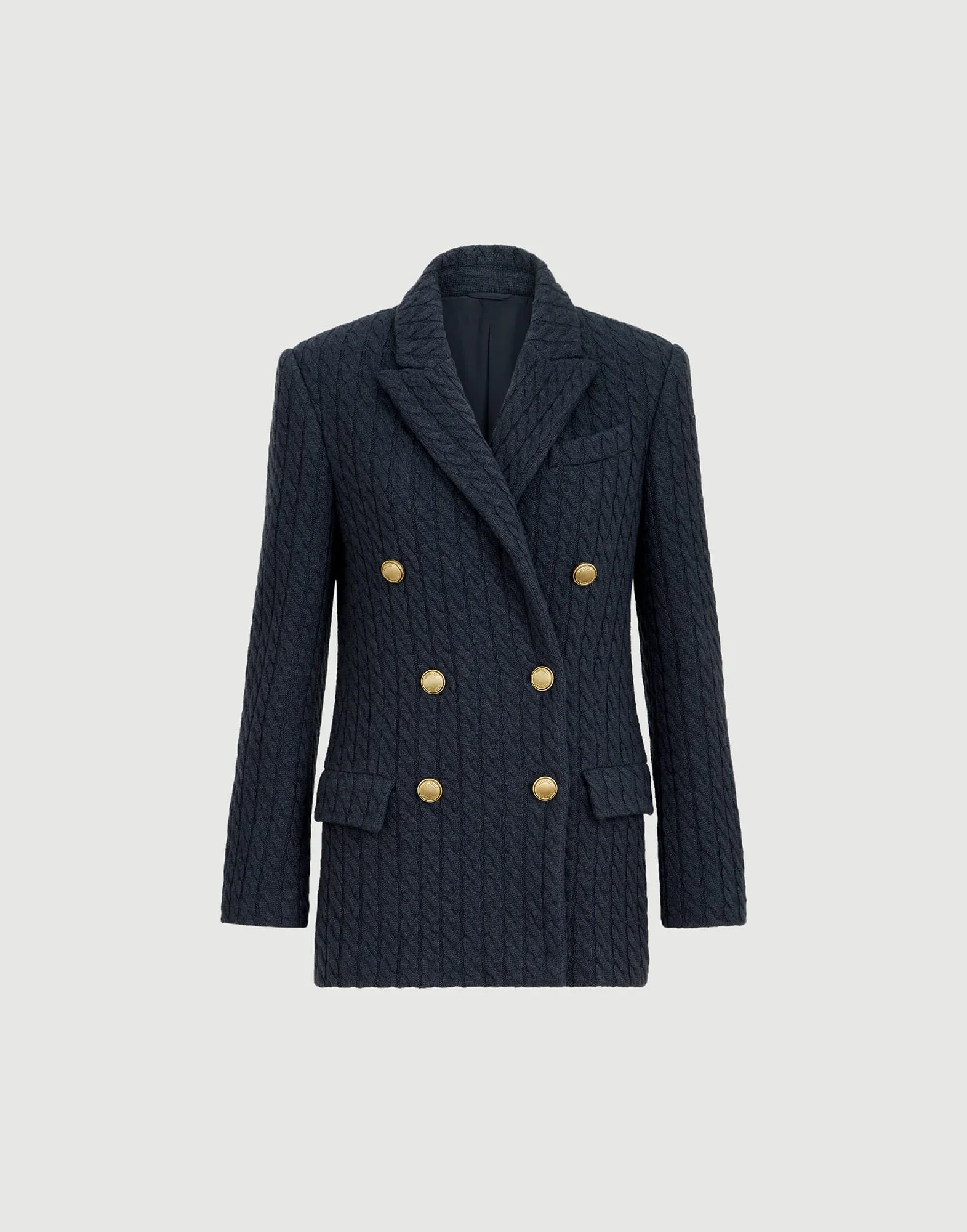 Cashmere cable knit blazer with monili - 1
