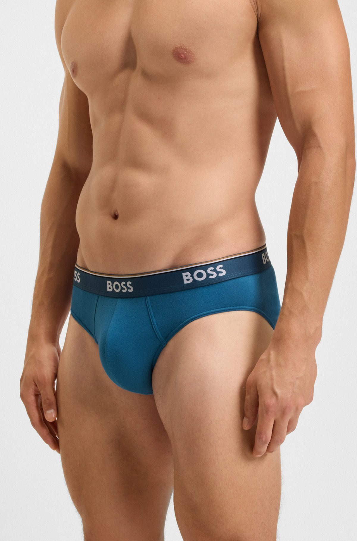 THREE-PACK OF STRETCH-COTTON BRIEFS WITH LOGO WAISTBANDS - 4