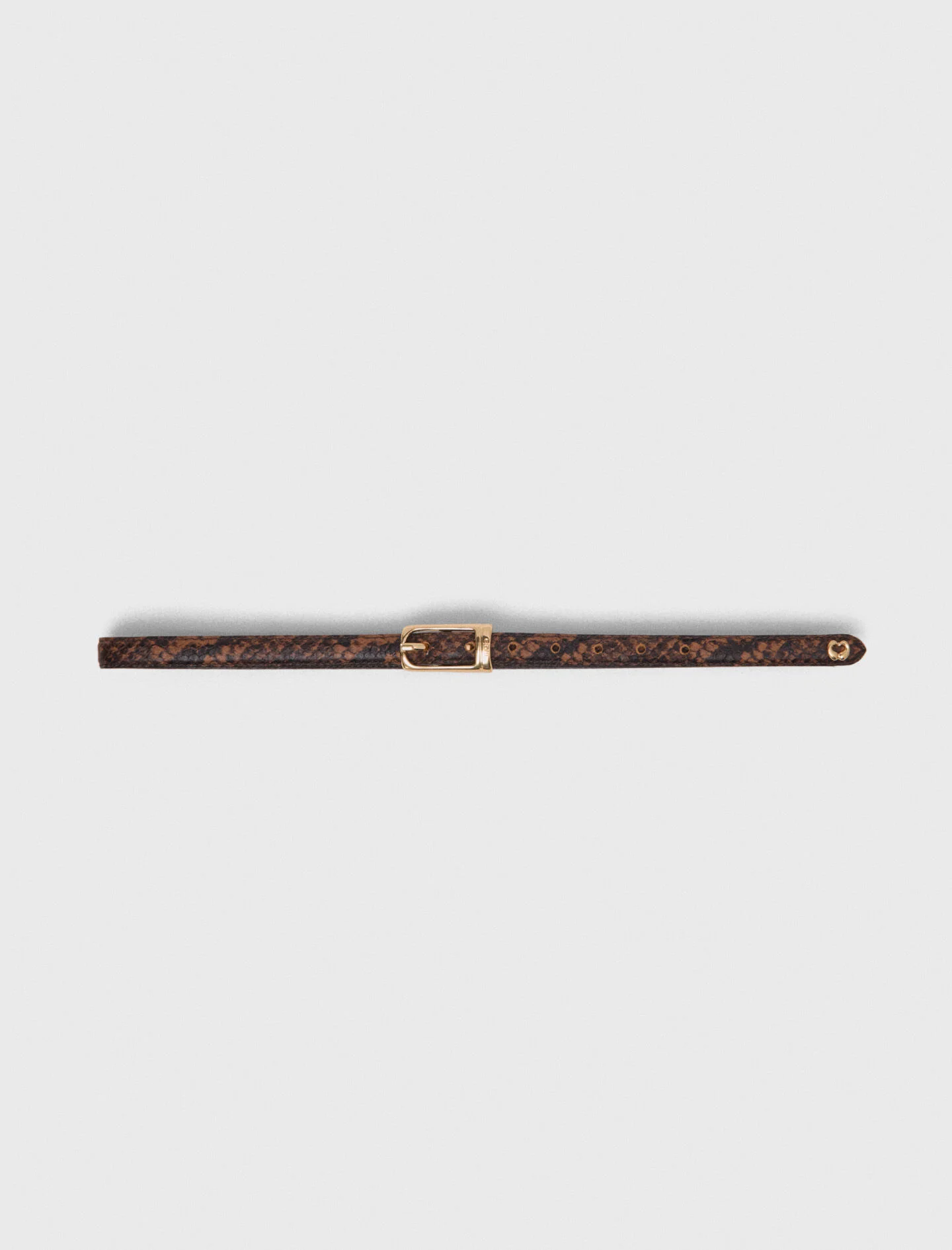 Slim embossed leather belt - 1