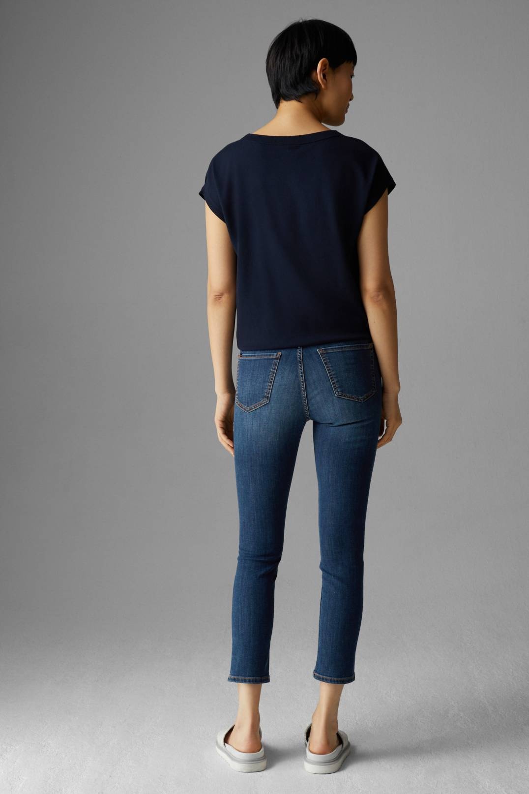 JULIE 7/8 SLIM FIT JEANS IN DENIM BLUE - 3