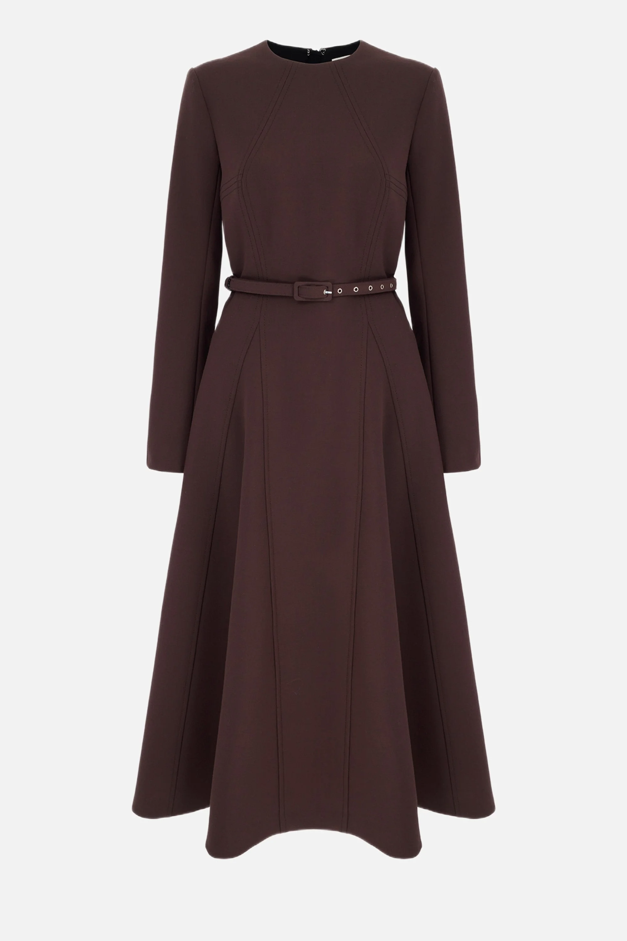 Olivienne Dress in Chocolate Birdseye Suiting - 1