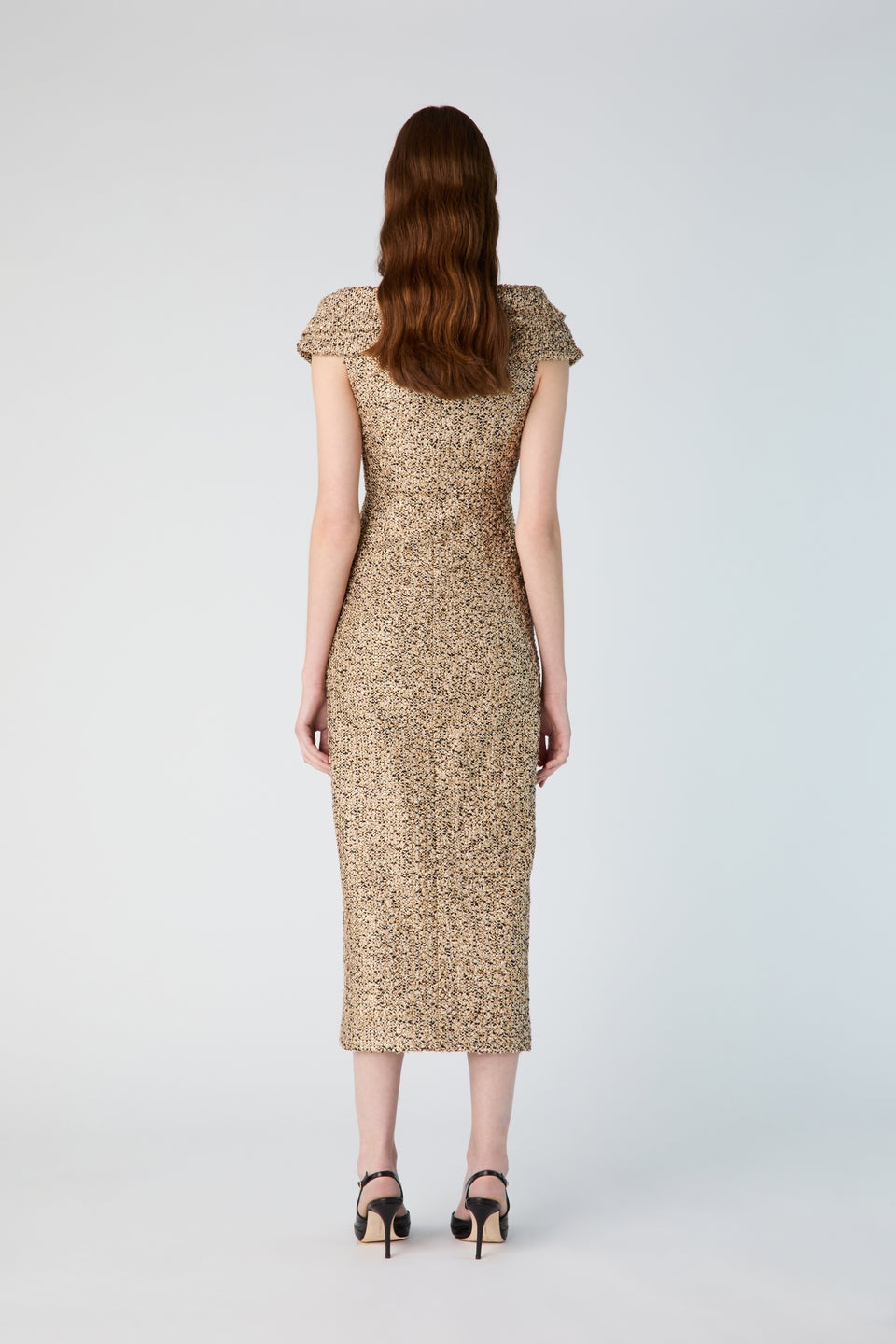 LUREX TWEED OFF THE SHOULDER DRESS - 5