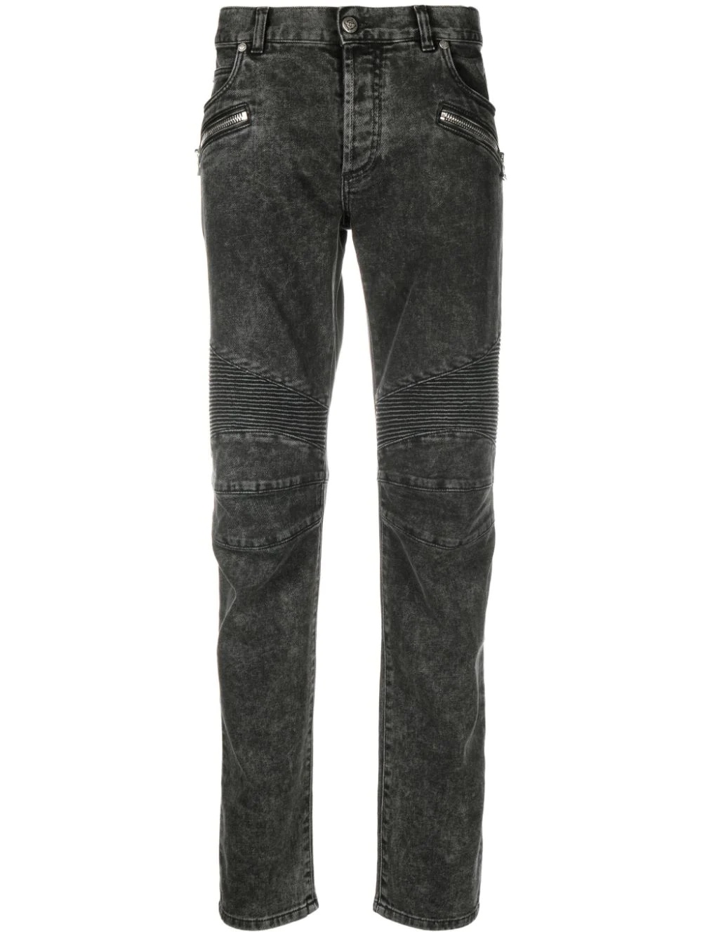 ribbed tapered jeans - 1