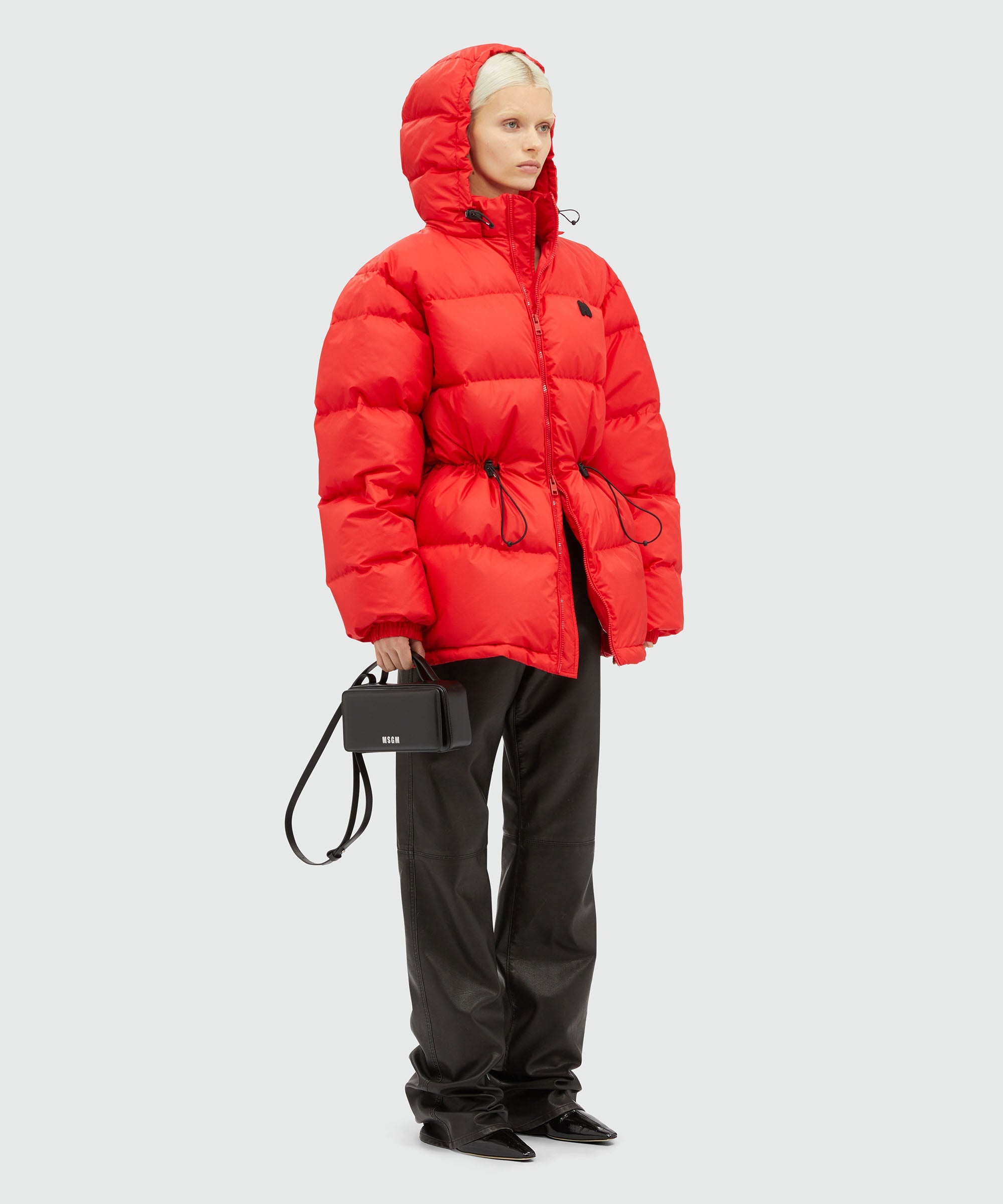 Red matte nylon "TheMwave" down jacket - 4