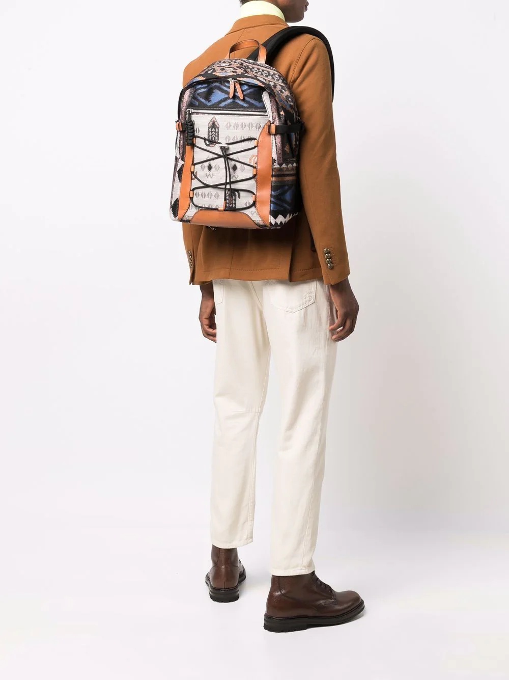 patterned zip-up backpack - 2