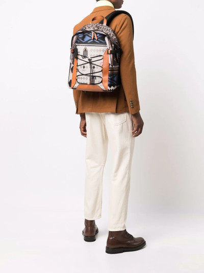 Etro patterned zip-up backpack outlook