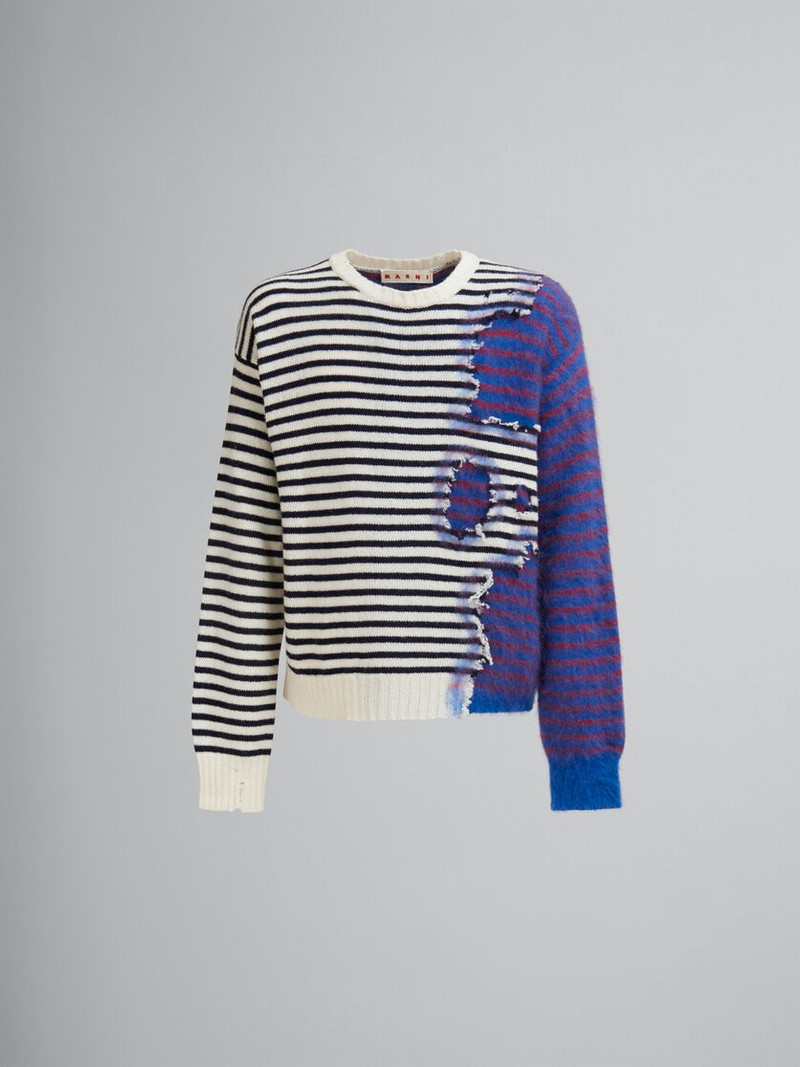 MULTICOLOUR STRIPED WOOL-MOHAIR TWO-IN-ONE JUMPER 1