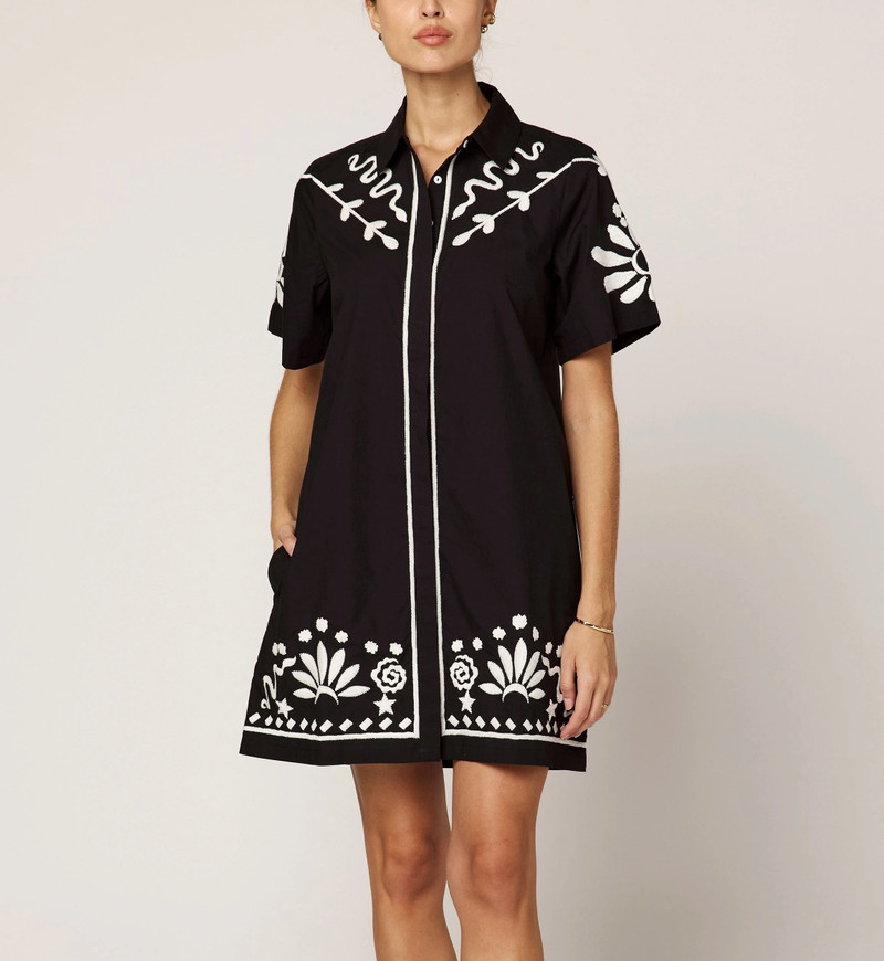 RIYA MINI DRESS | BLACK/IVORY 3