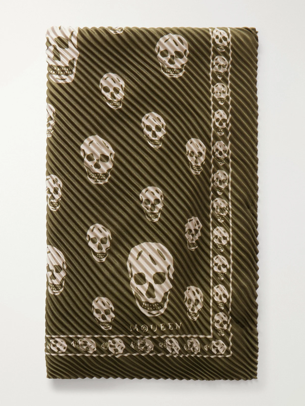 Printed Plissé Silk-satin Scarf - 1
