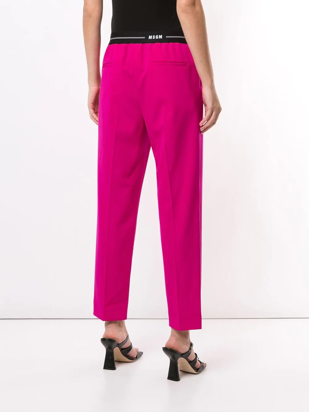 logo waistband straight-leg trousers - 4