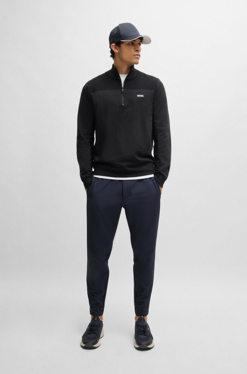 BOSS BRANDED ZIP-NECK SWEATER IN DRY-FLEX FABRIC outlook