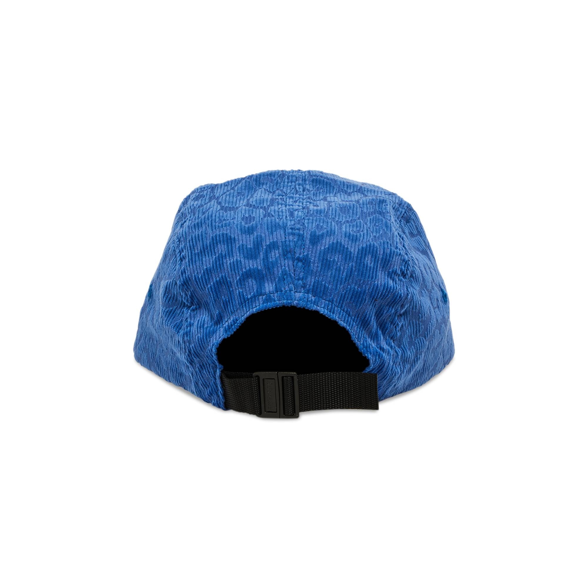 Supreme Leopard Corduroy Camp Cap 'Blue' - 4