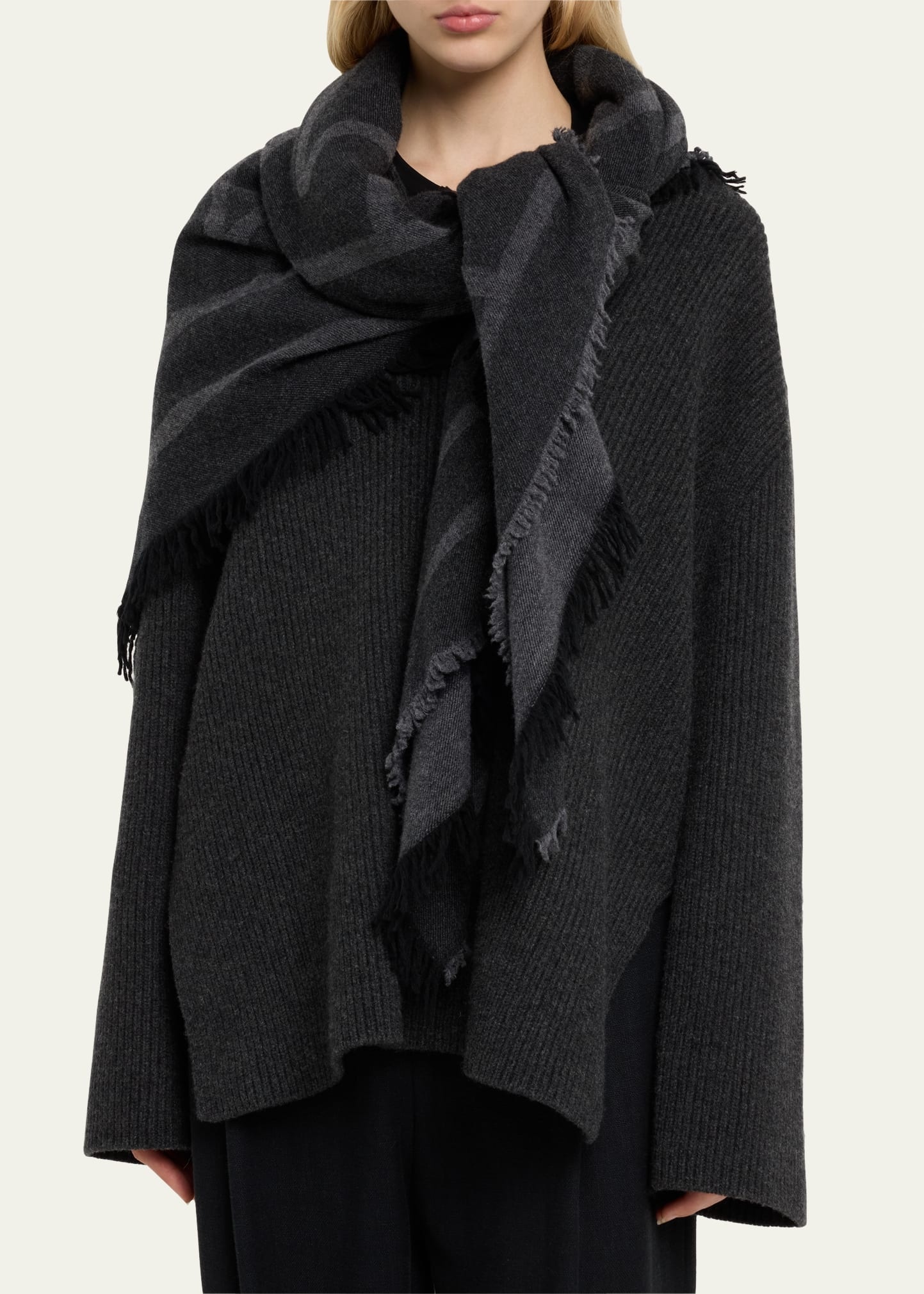 Monogram Wool-Cashmere Scarf - 3