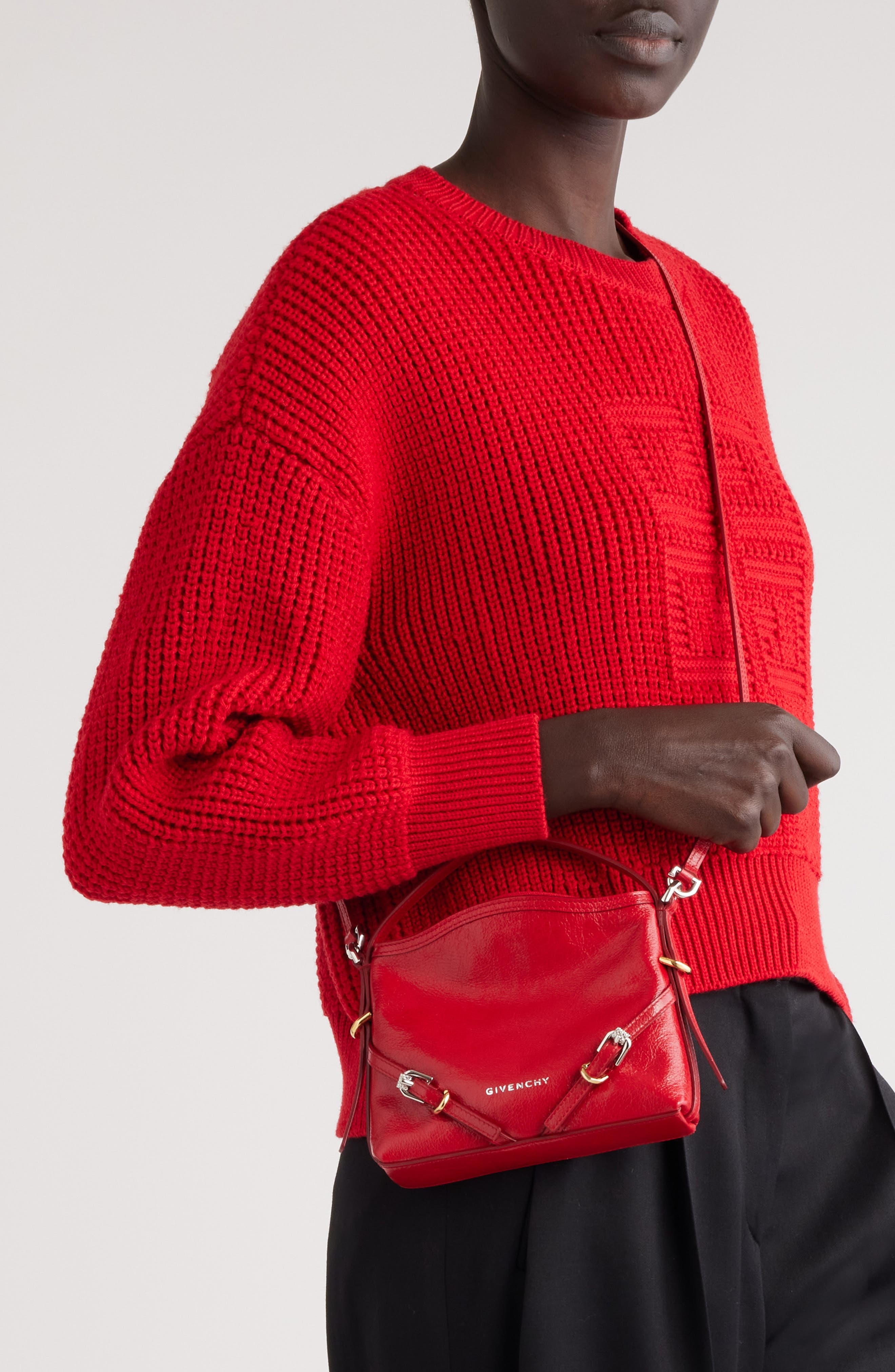 Givenchy Nano Voyou Leather Crossbody Bag in Vermillon at Nordstrom - 3