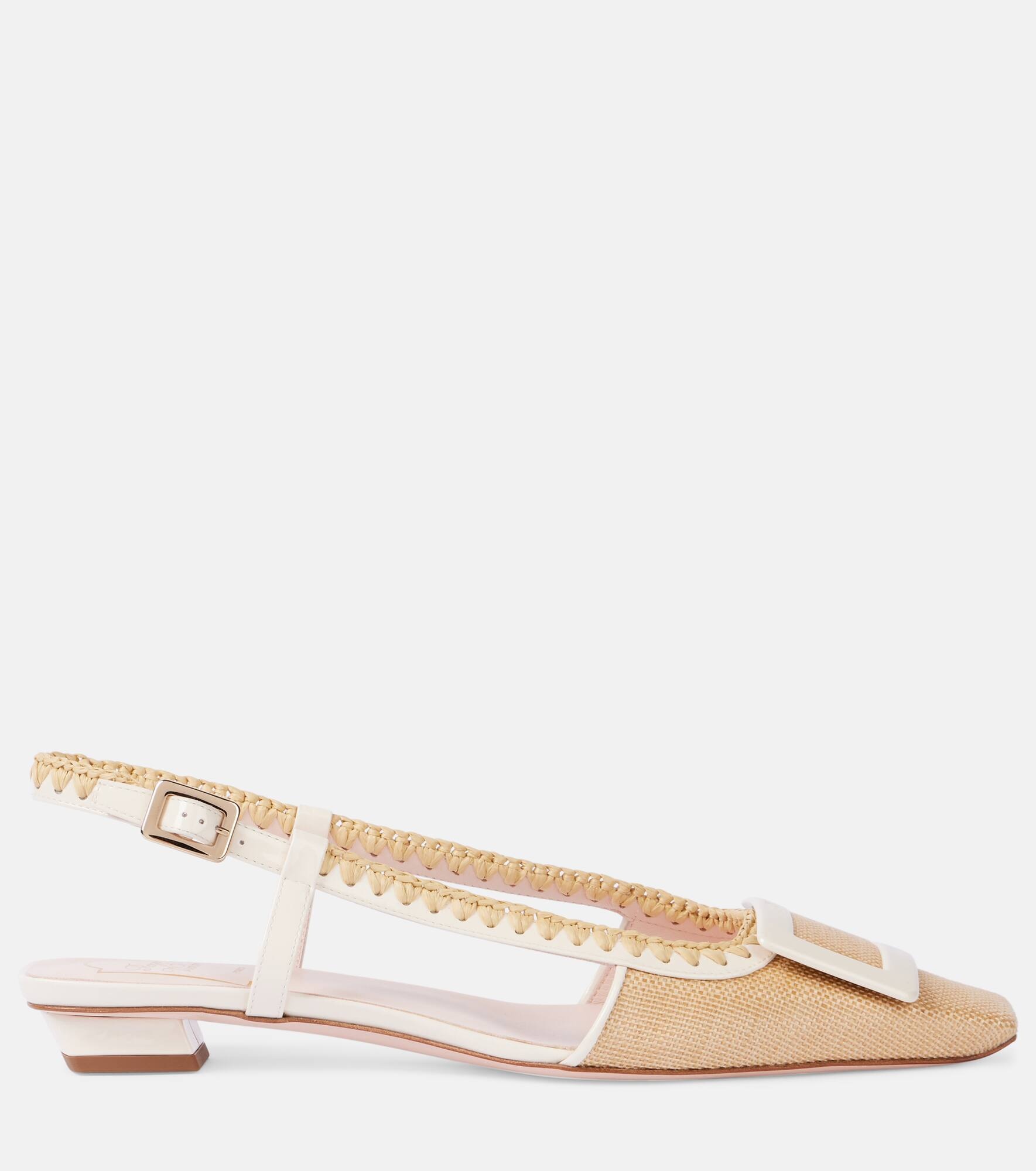 Belle Vivier canvas slingback flats - 4