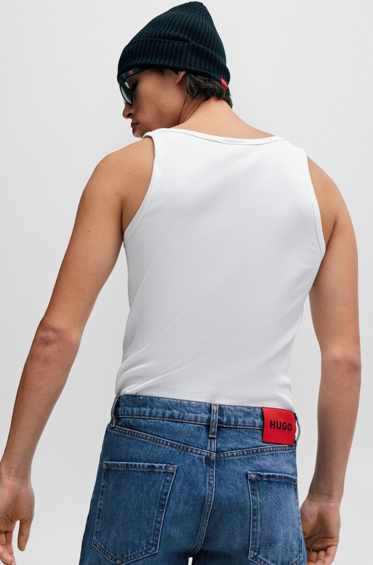 REGULAR-FIT JEANS IN BLUE RIGID DENIM - 5