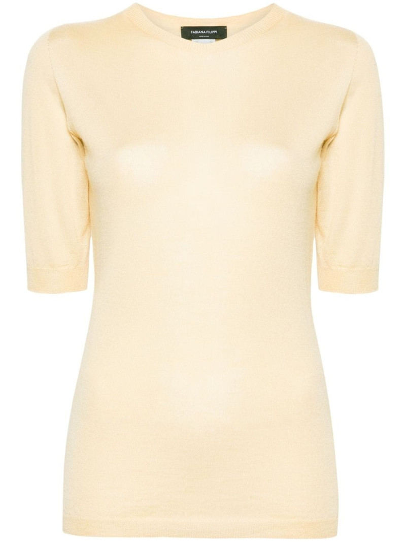 crew-neck cashmere-blend top 1