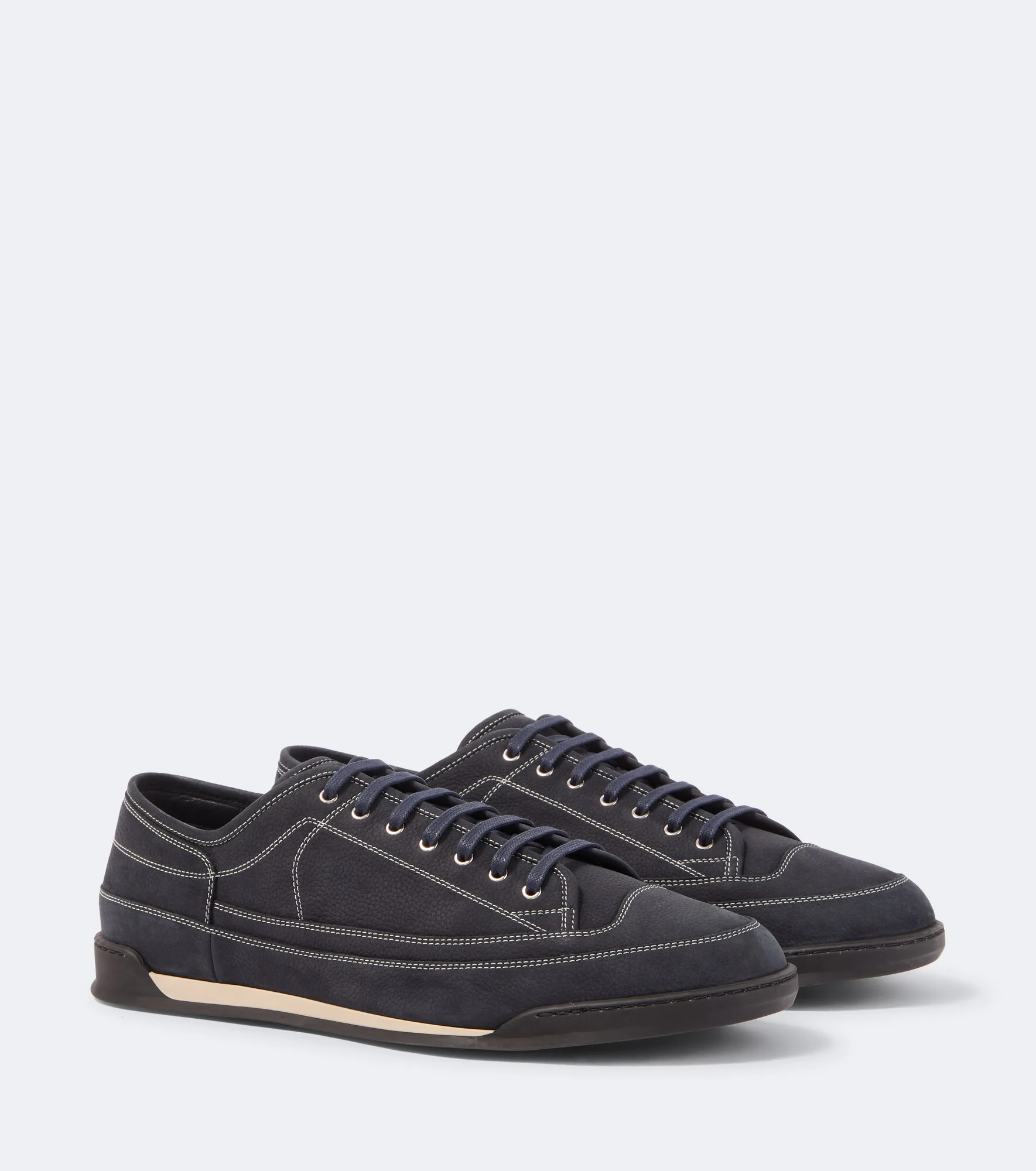 Leather low-top sneakers - 1