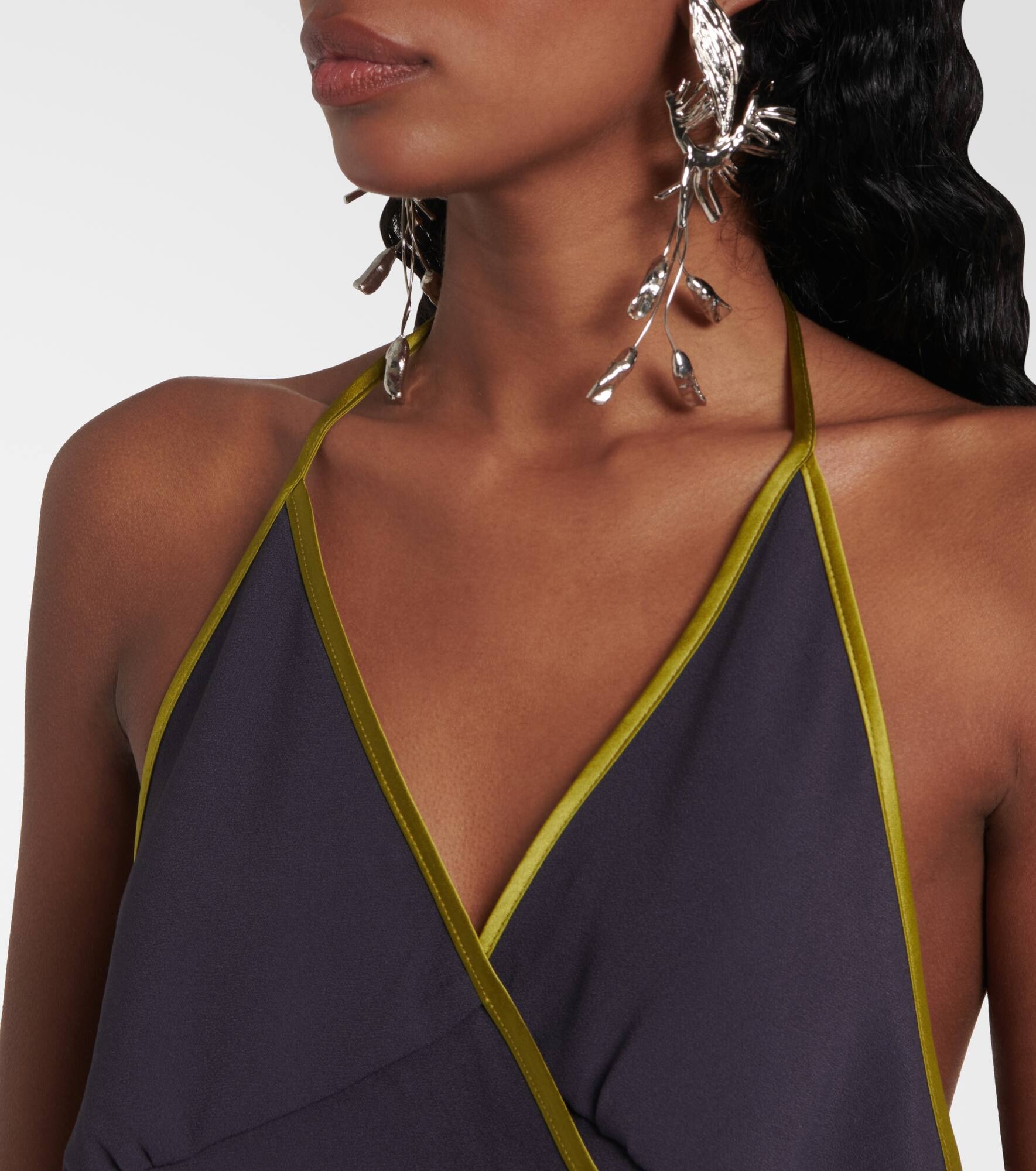 Crêpe satin wrap top - 4