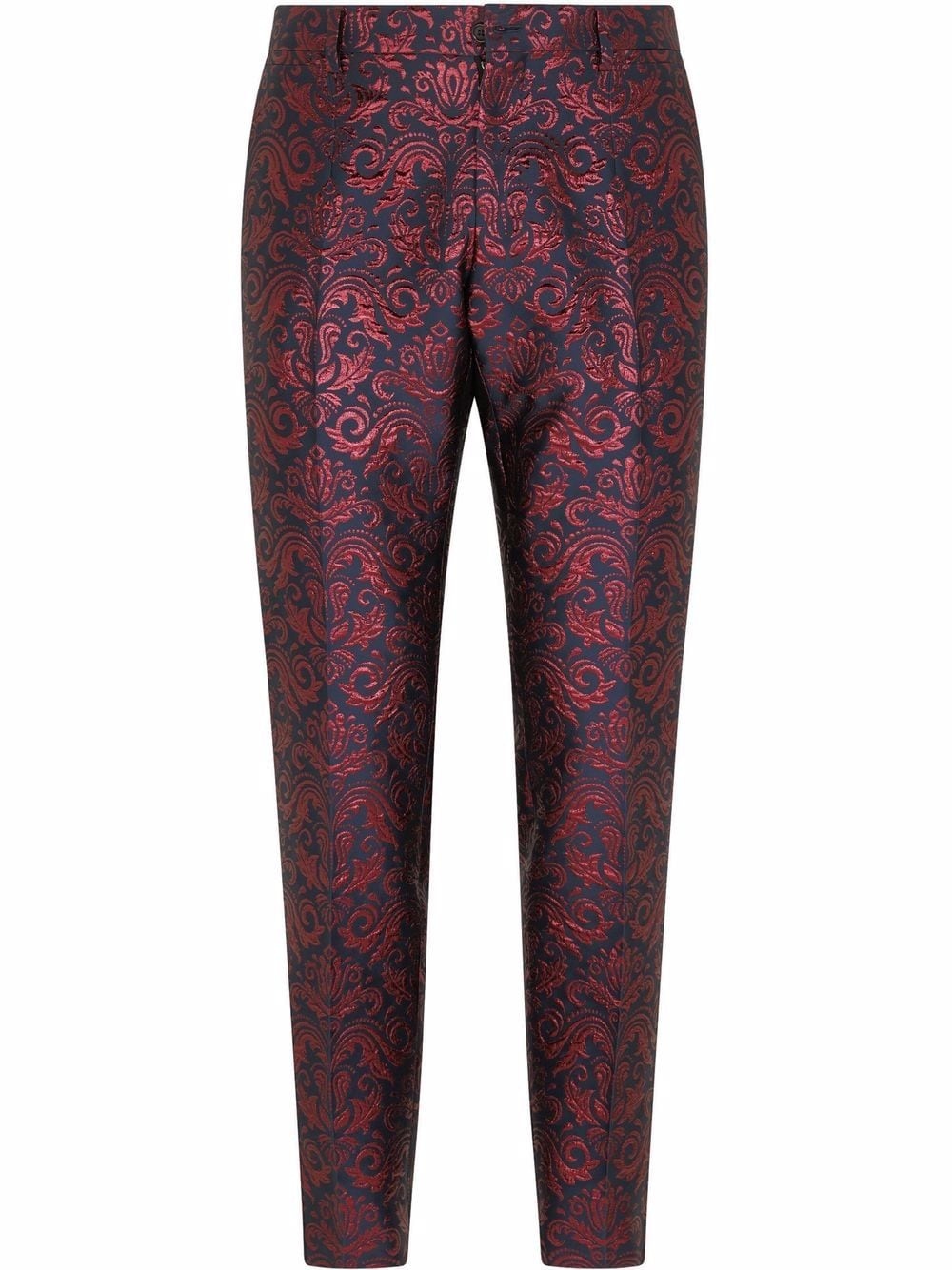 patterned jacquard tailored trousers - 1