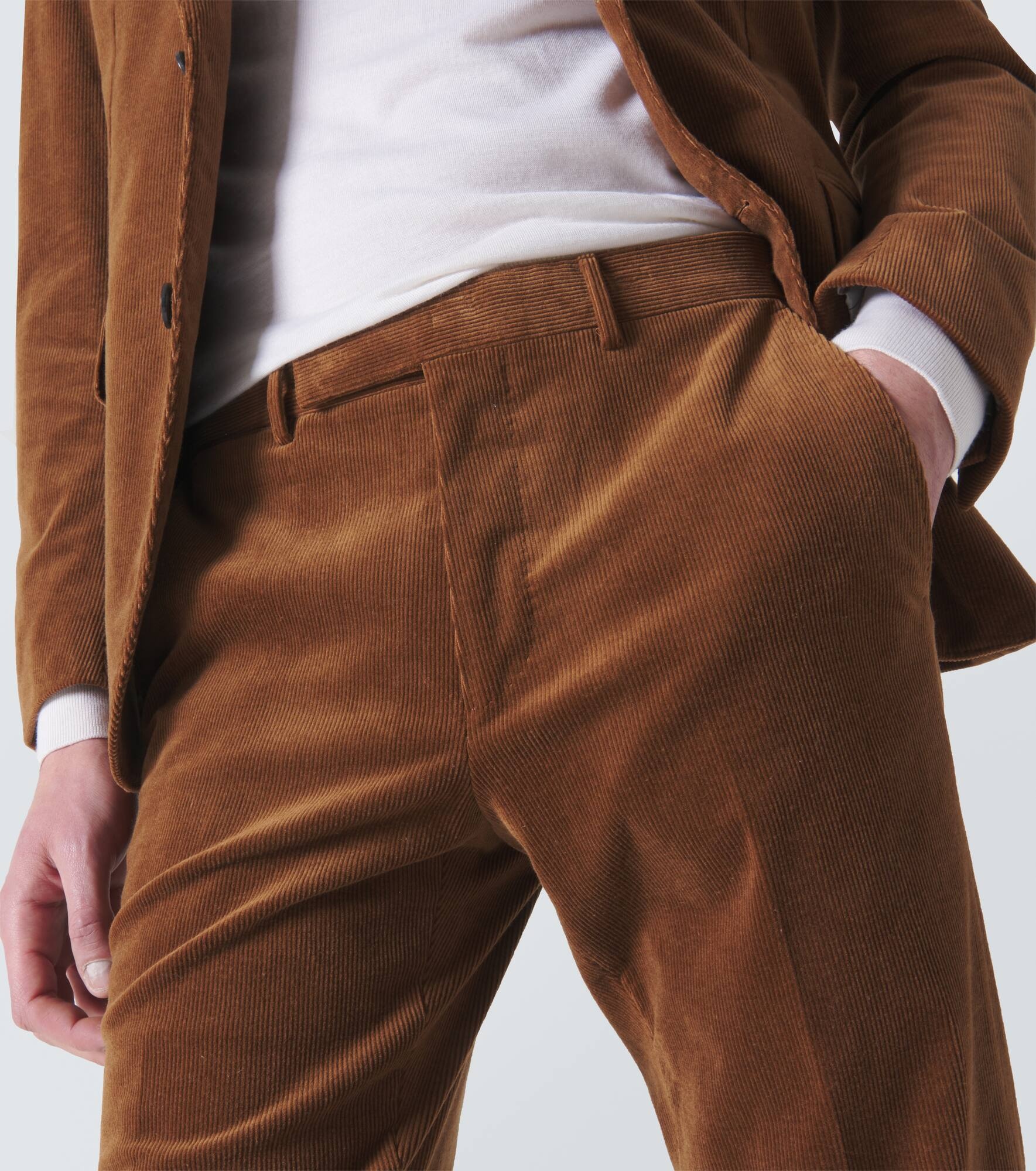 Cotton and cashmere corduroy slim pants - 5