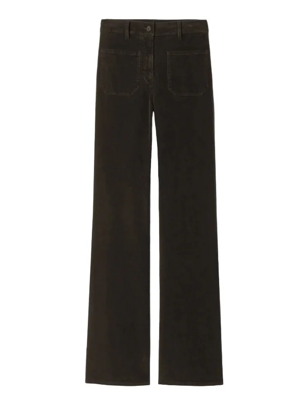 Florence Corduroy Pant in Chocolate Brown - 1