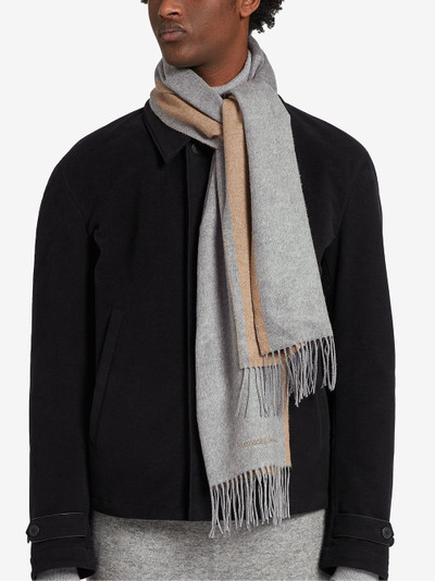 Ermenegildo Zegna logo-embroidered fringed scarf outlook