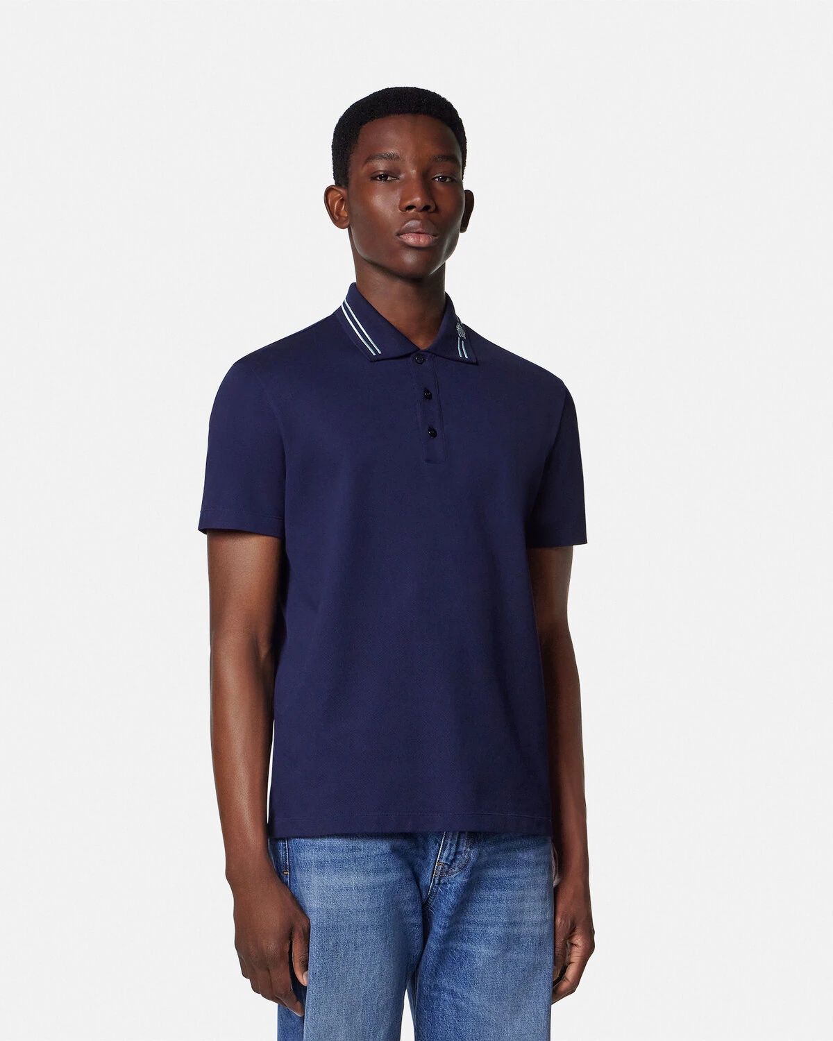 Embroidered Medusa Polo Shirt - 4