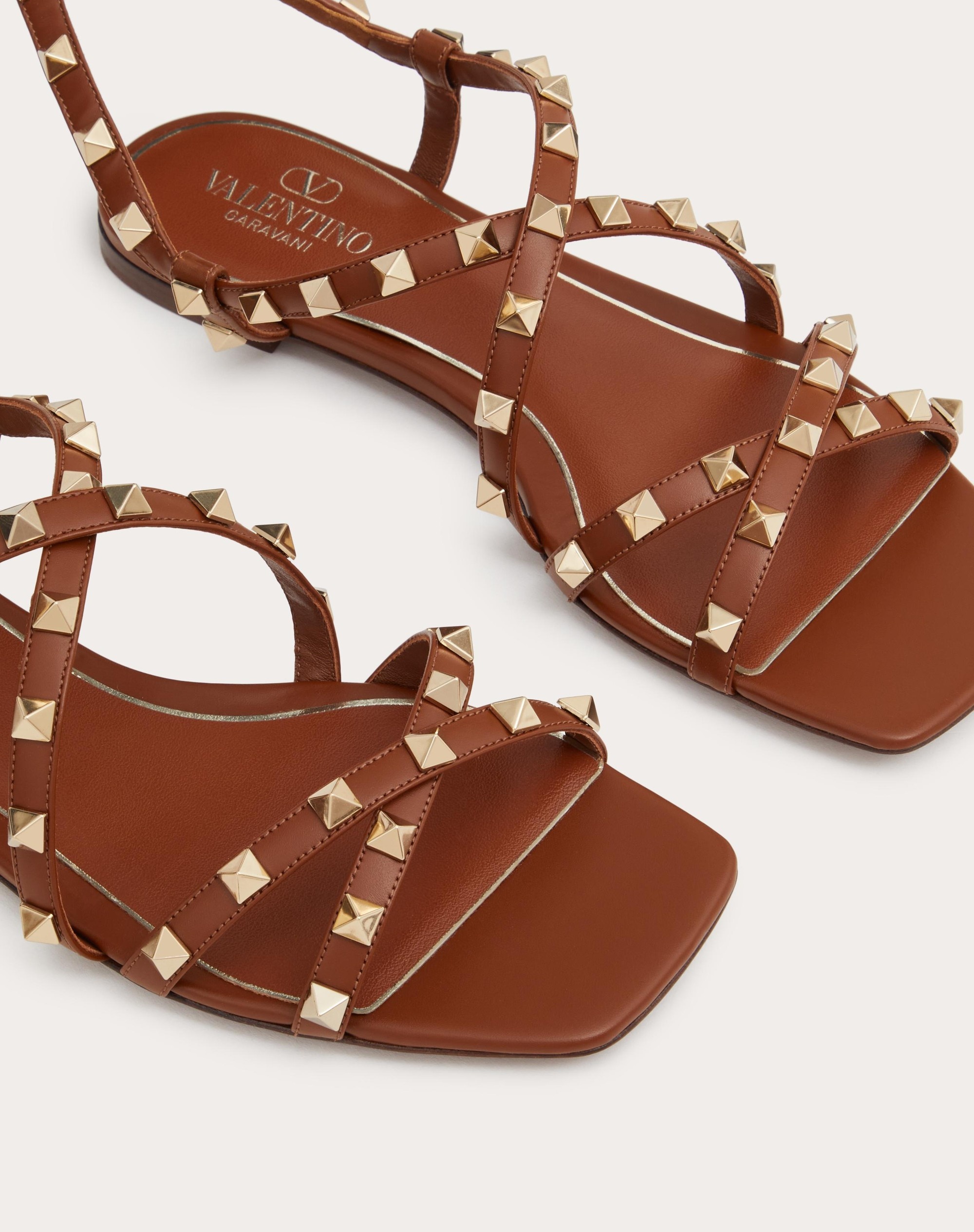 ROCKSTUD GLADIATOR SANDAL IN CALFSKIN WITH STRAPS - 5