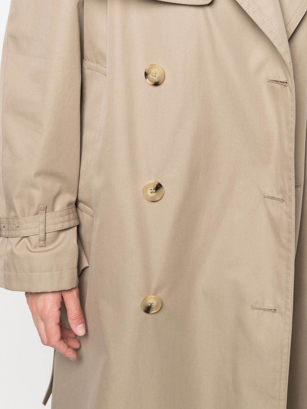 JAMIE Sand Gabardine Cotton Trench Coat - 5