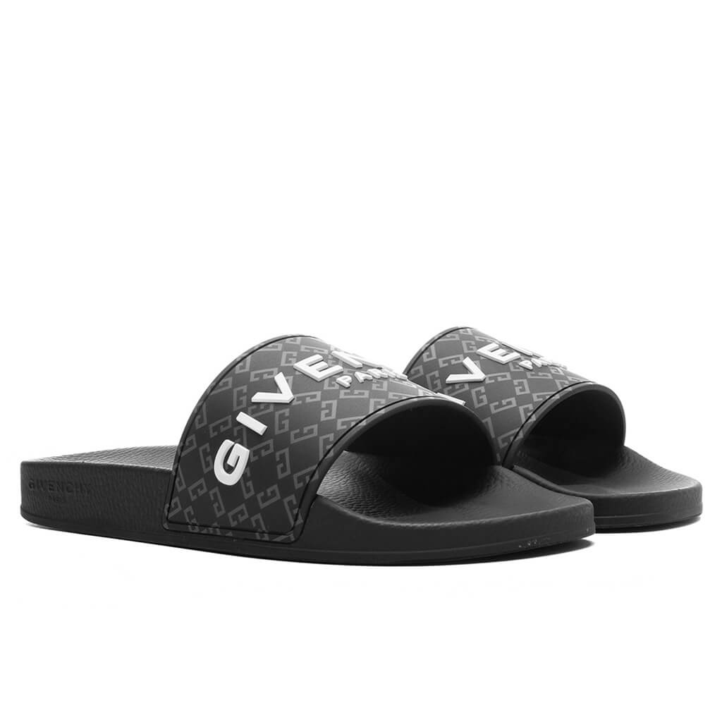 SLIDE FLAT SANDALS - BLACK - 2