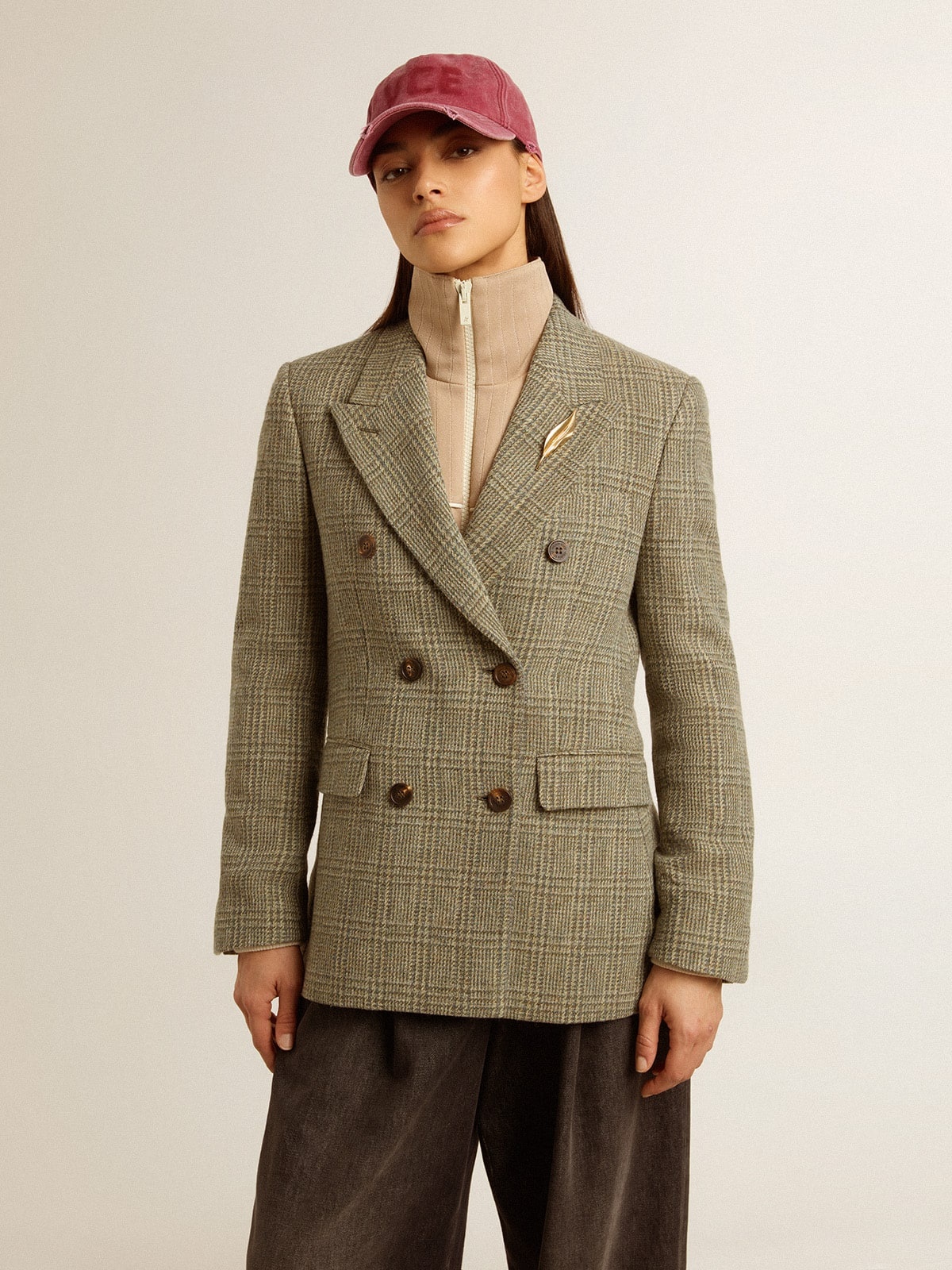 Women's double-breasted blazer in Shetland wool - 3