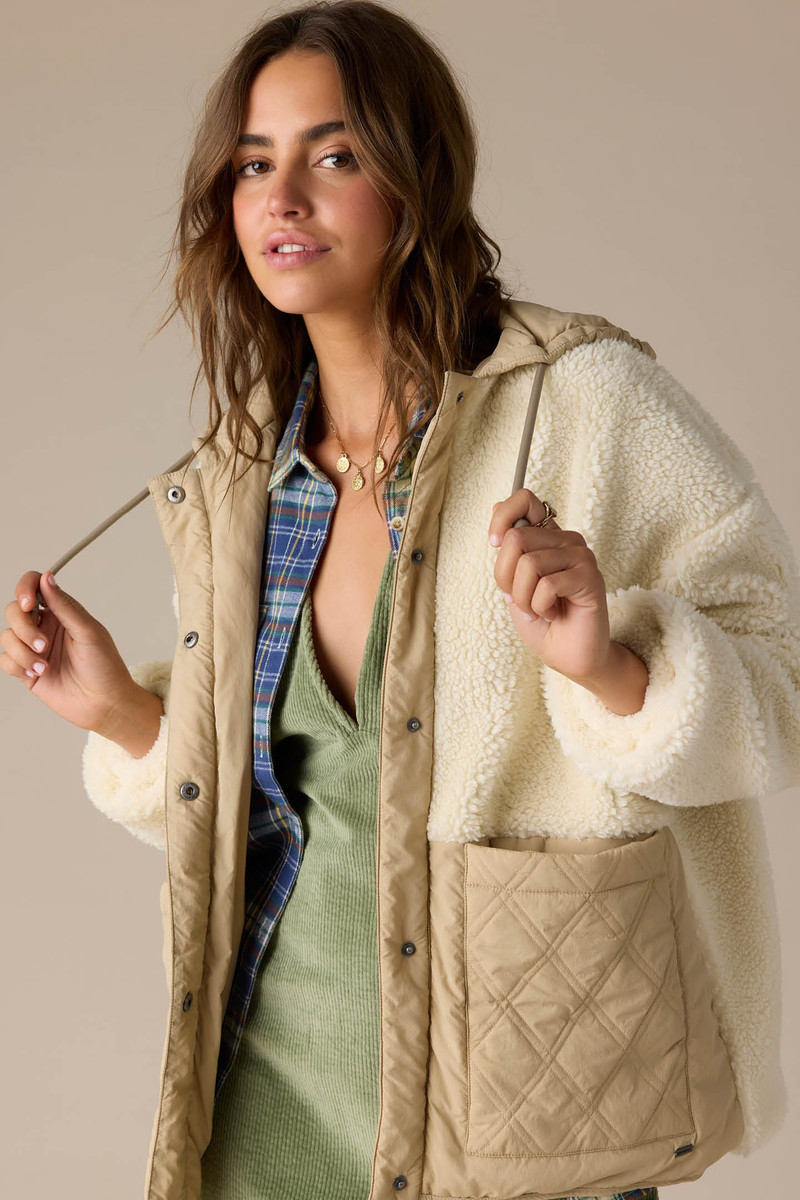 Meena High Pile Fleece Quilted Jacket 3