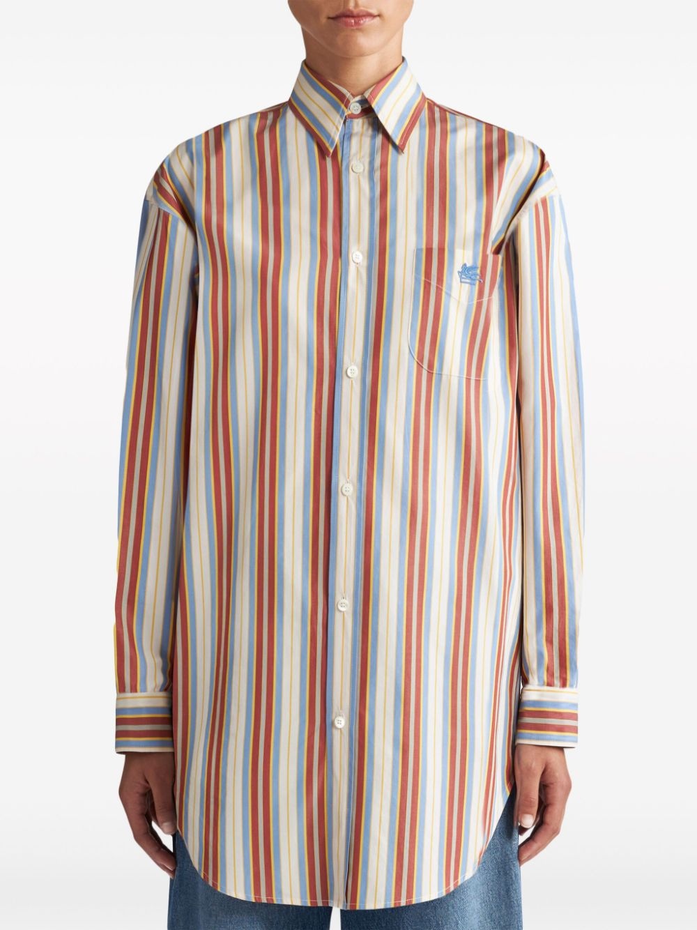vertical-stripe cotton shirt - 2