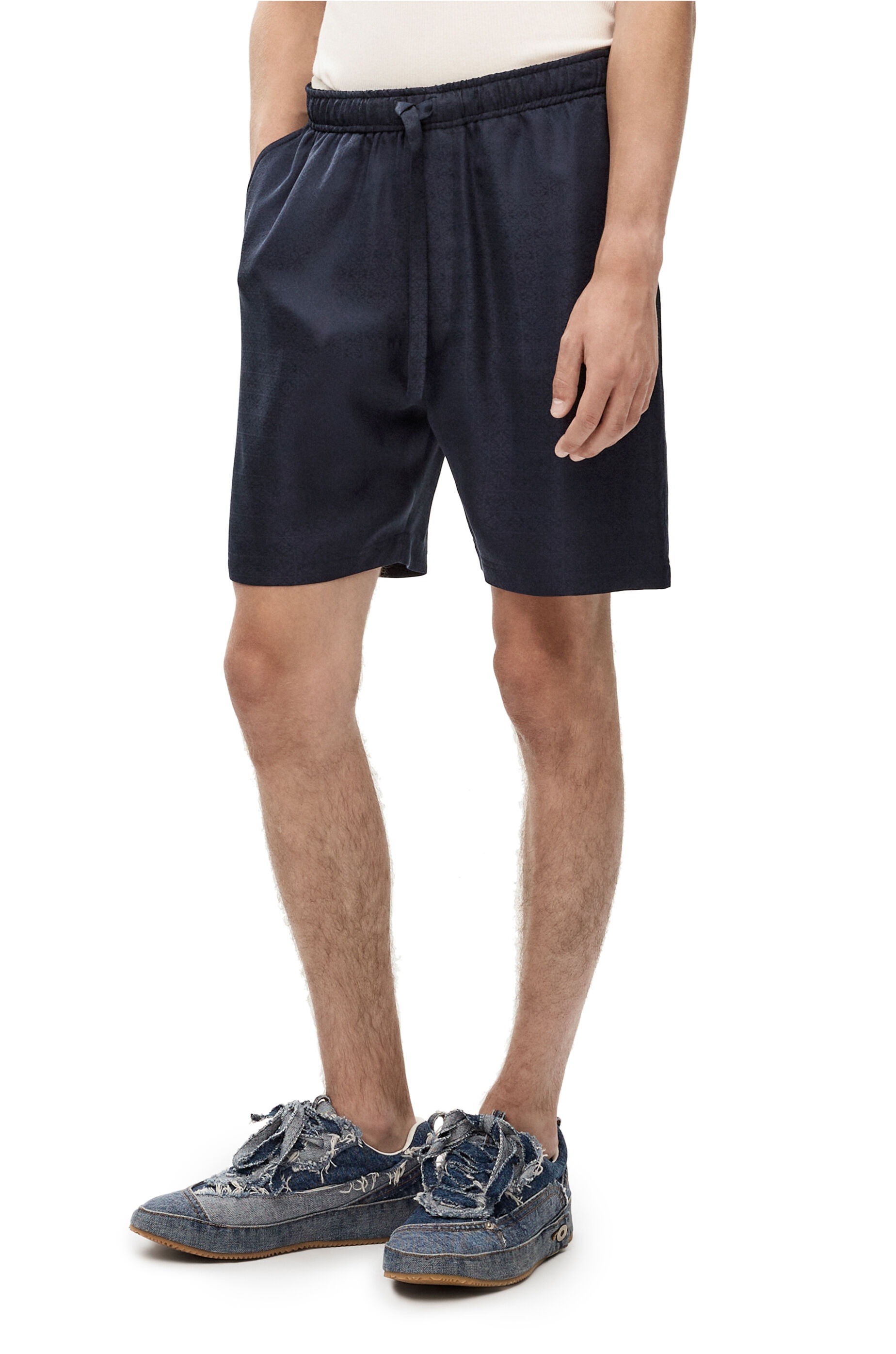 Anagram jacquard shorts in silk - 3