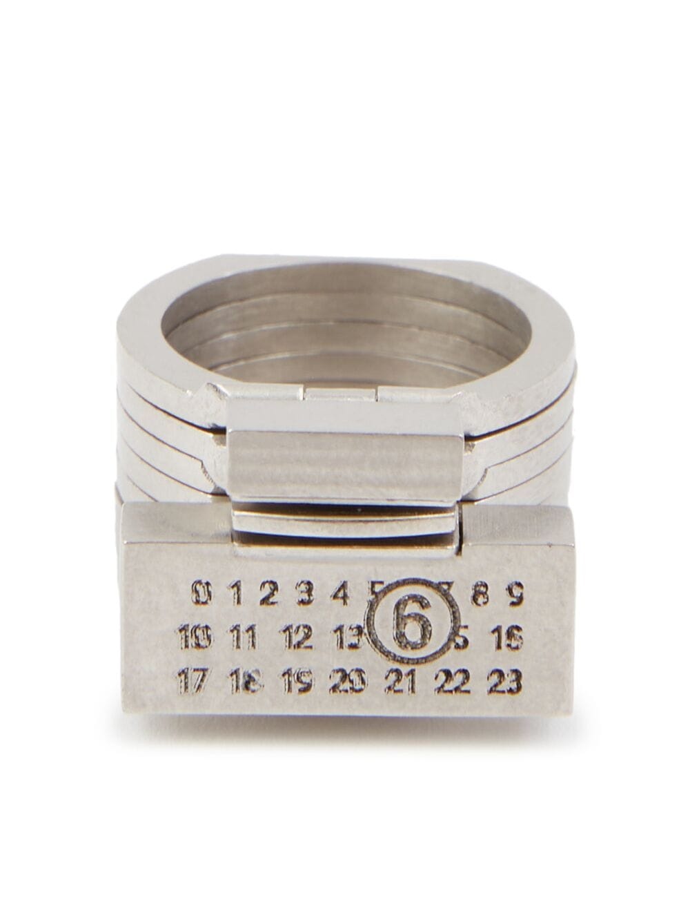 【MM6 Maison Margiela】Engraved Logo Ring MM6 Maison Margiela Men's Number Logo Ring in Polished