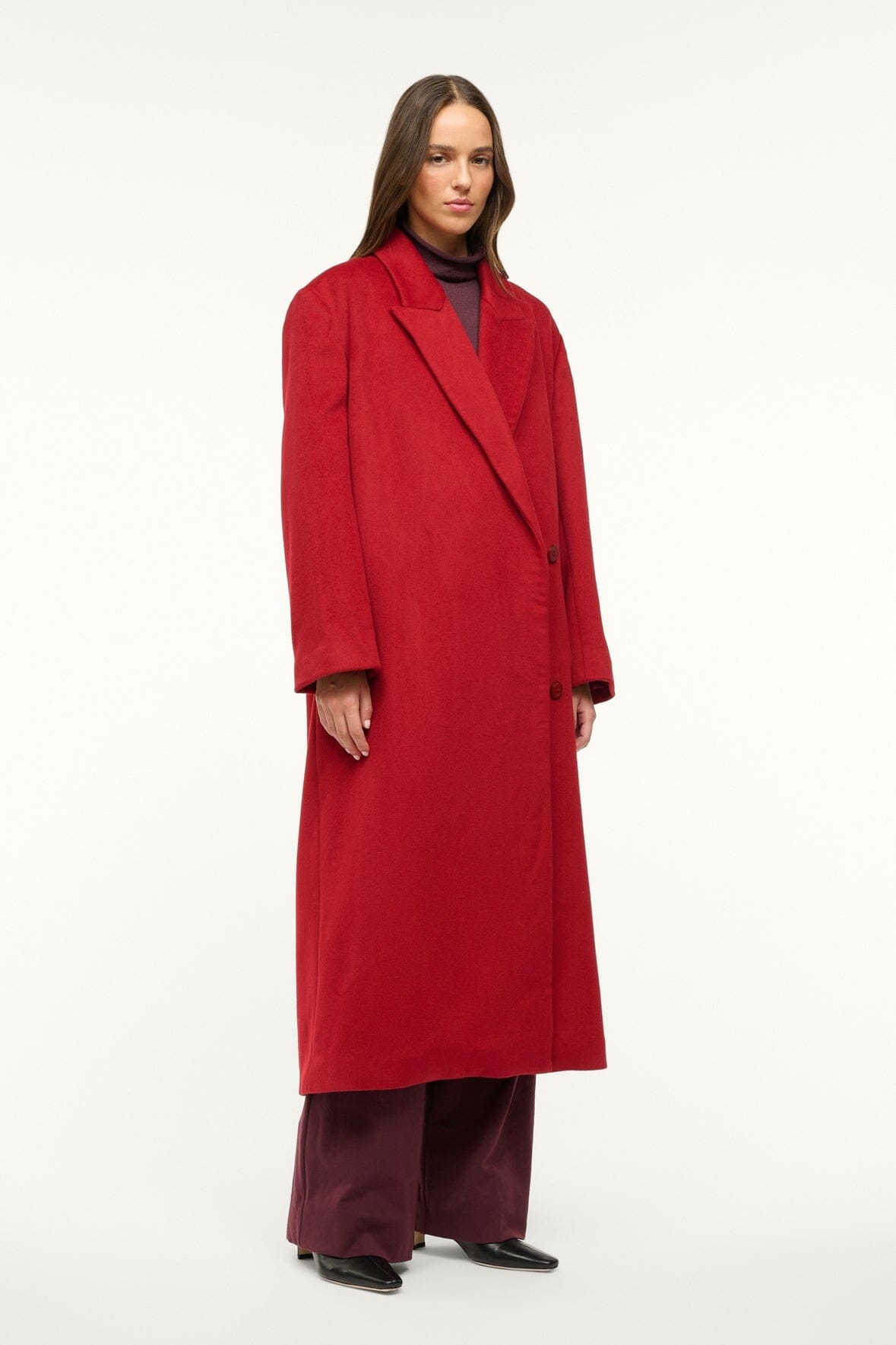 STAUD SERGE COAT ROUGE - 7