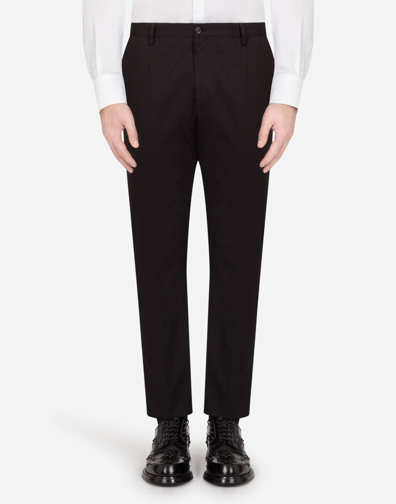 Stretch cotton pants - 1
