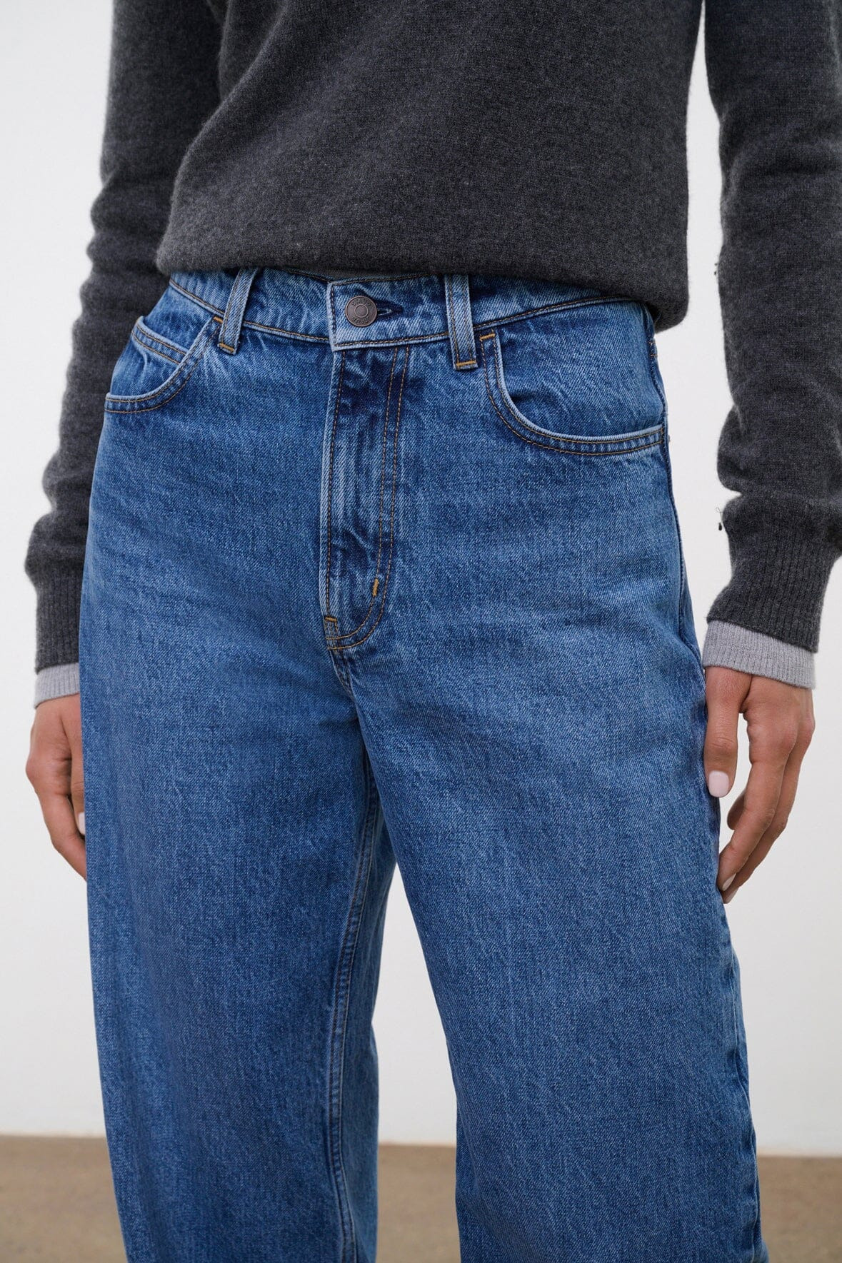 STAUD LEO HIGH RISE JEAN VINTAGE WASH - 5
