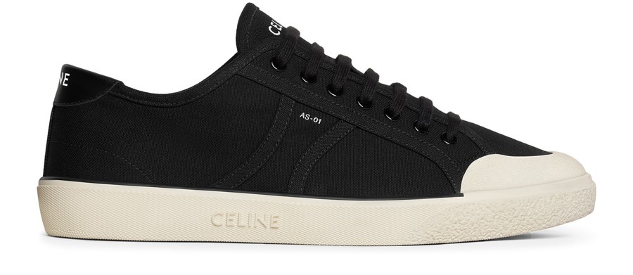 As-01 low lace-up alan sneaker in canvas & calfskin - 1