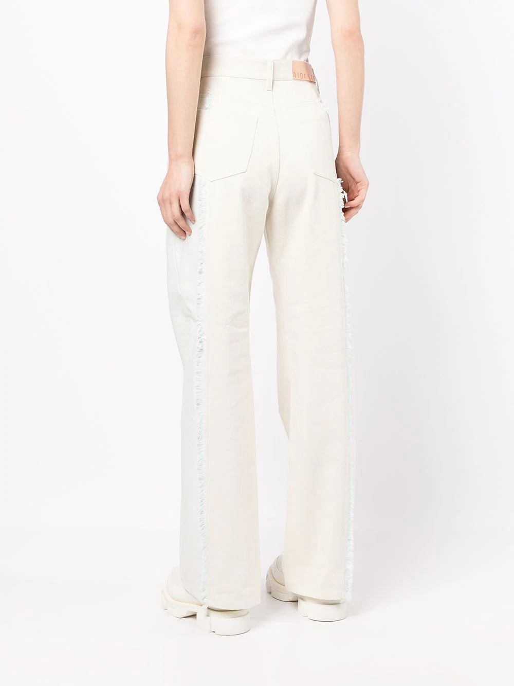 Frayed Two Tone wide-leg jeans - 5