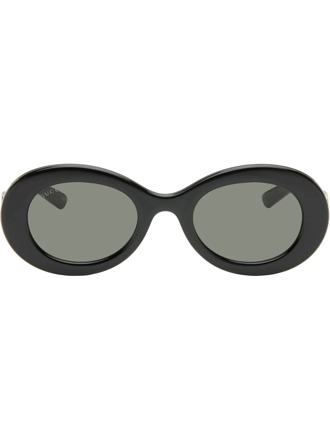 Black Oval Frame Sunglasses - 1