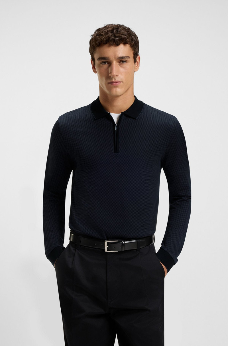 MERCERISED-COTTON POLO SHIRT WITH TWO-TONE STRUCTURE 2