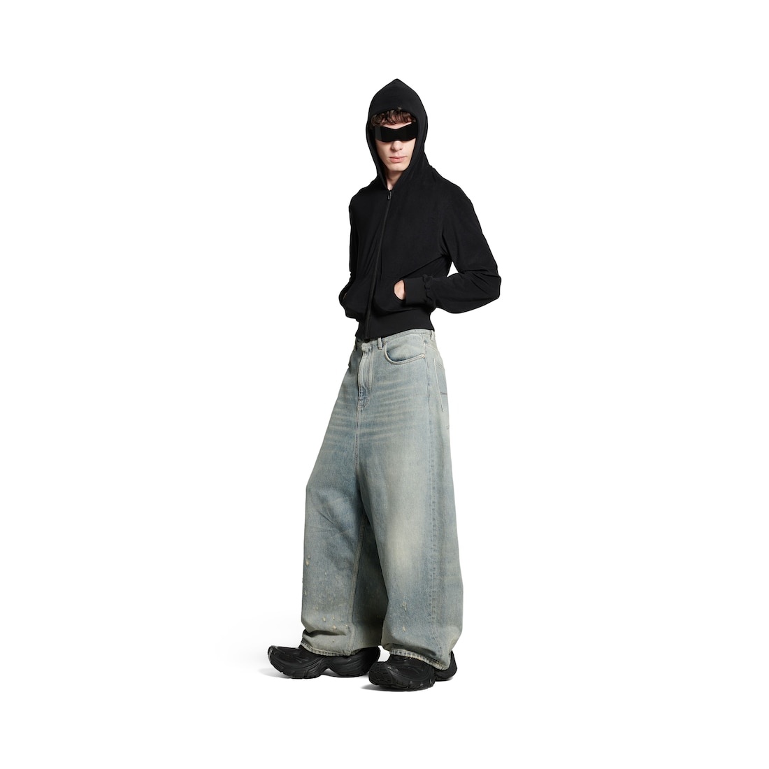 BALENCIAGA Low Crotch Pants in Light Blue | REVERSIBLE