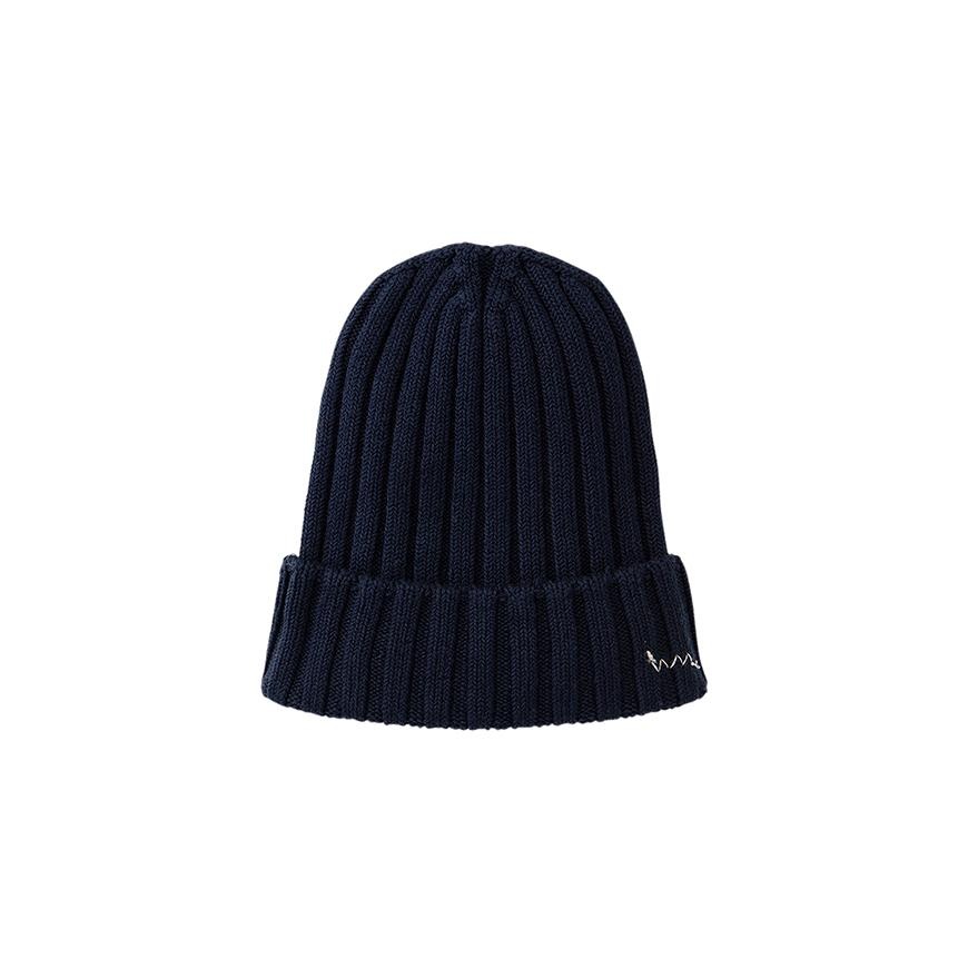 KNIT CAP COTTON NAVY - 1