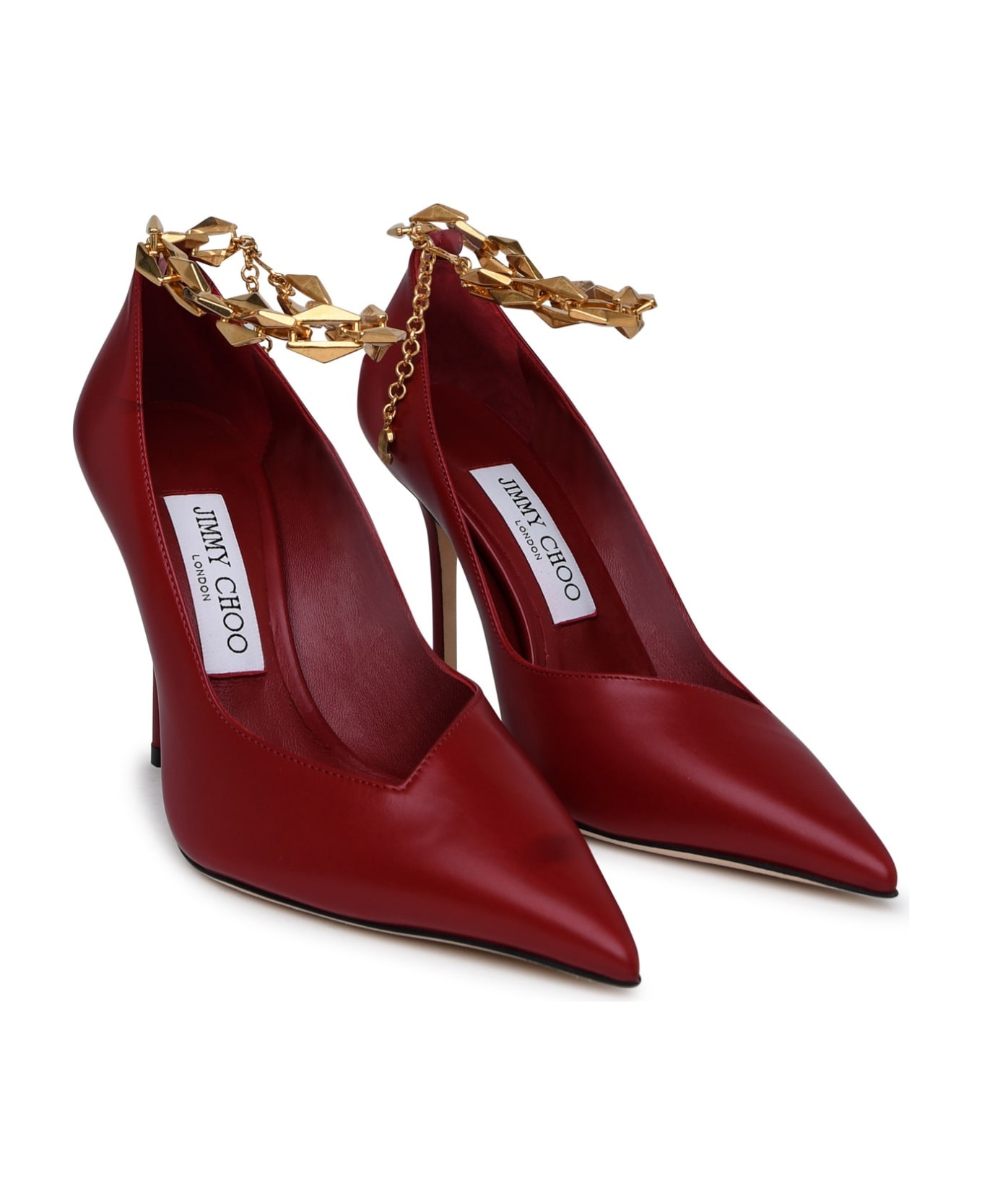 Diamond Pumps In Red Leather - 2