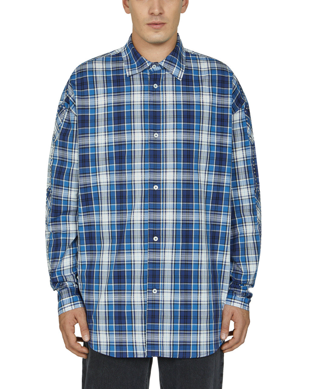STUD-EMBELLISHED L/S PLAID SHIRT - 2