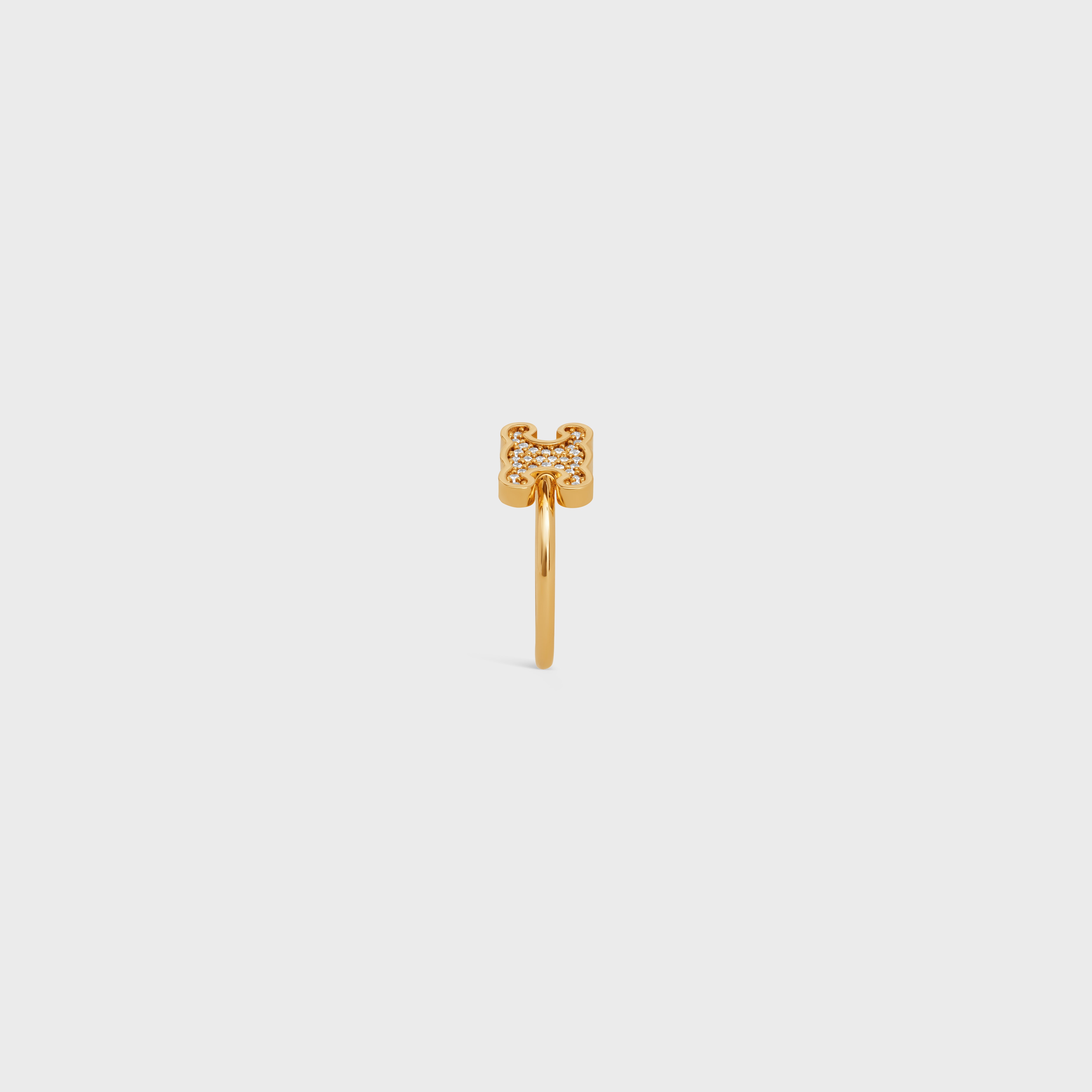 Triomphe Rhinestone Small Ring in Brass with Gold Finish and Crystals - 3