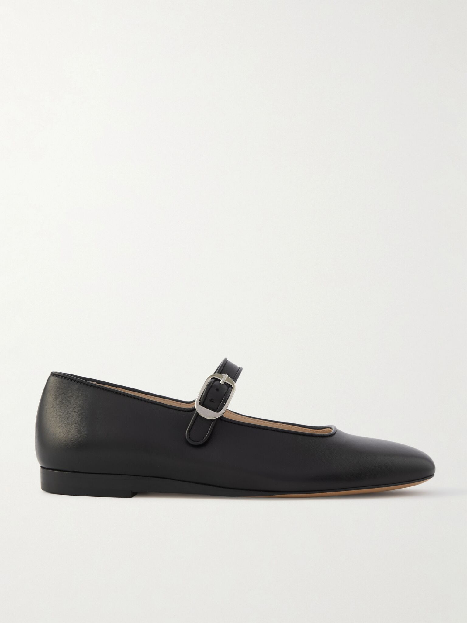 Leather Mary Jane ballet flats Black - 1