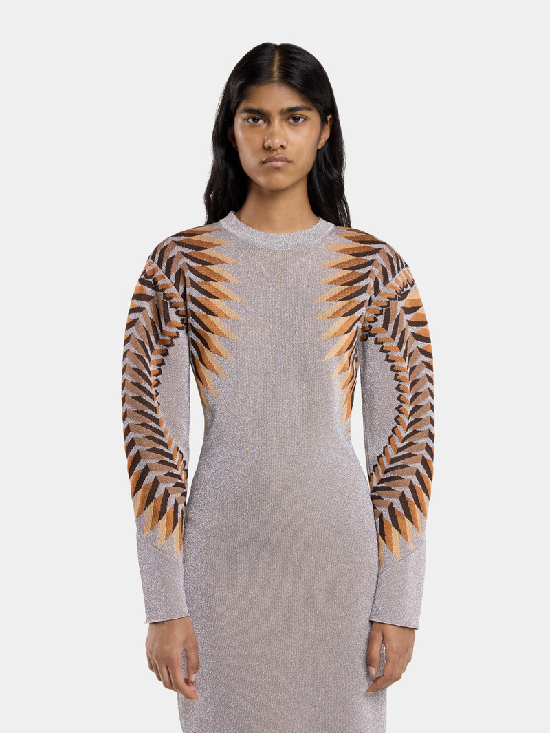 rabanne LONG LUREX JACQUARD DRESS outlook